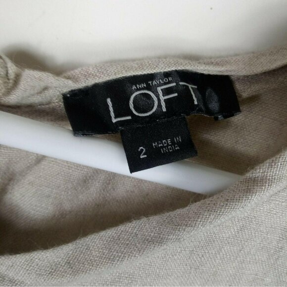 LOFT Linen Embroidered Floral Romper 2 Boho - Picture 5 of 8